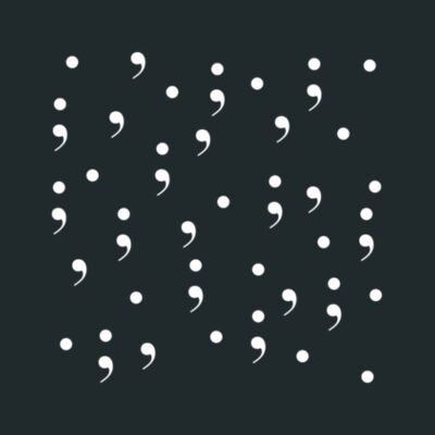 Kommapatroon unisex T-shirt zwart Design