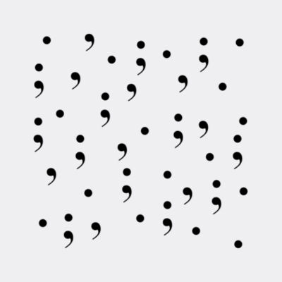 Kommapatroon unisex T-shirt wit Design