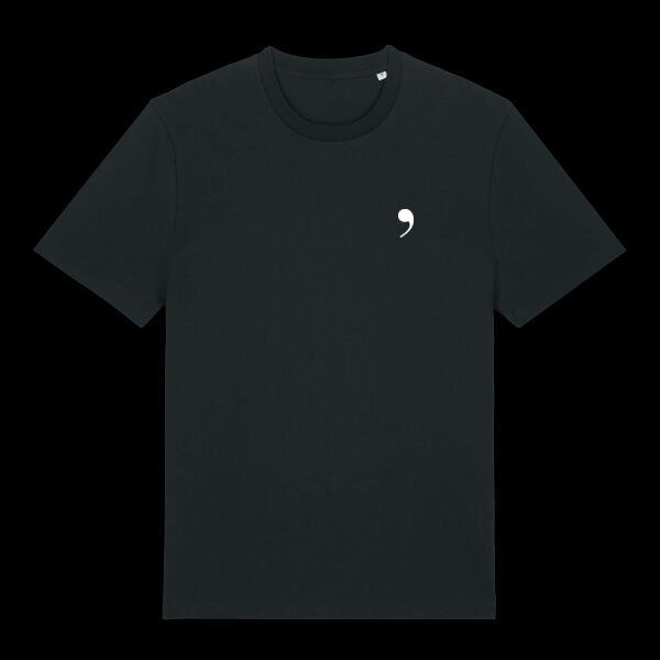 Komma unisex T-shirt zwart Thumbnail