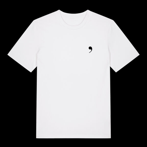 Komma unisex T-shirt wit Thumbnail